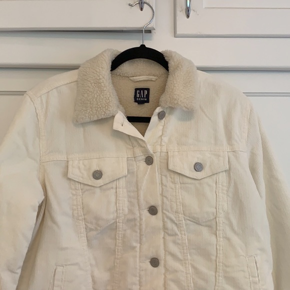 Gap Factory cream corduroy sheepskin jacket - Picture 2 of 8